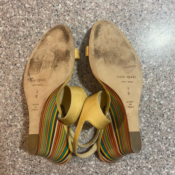 Kate Spade Clume Beige Patent Rainbow Wedges - Picture 6 of 6